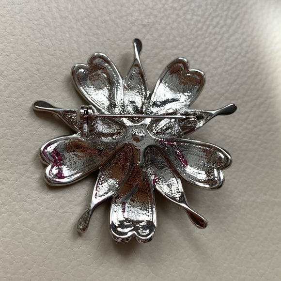 🆕🔥Gorgeous White-MeriGold-Lilac Crystals Brooch - Picture 8 of 8